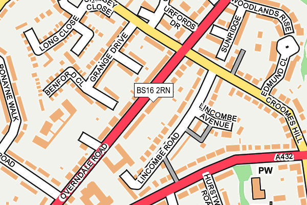 BS16 2RN map - OS OpenMap – Local (Ordnance Survey)