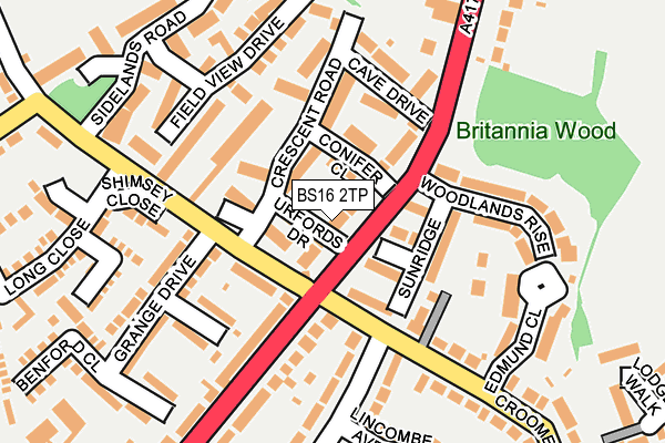 BS16 2TP map - OS OpenMap – Local (Ordnance Survey)