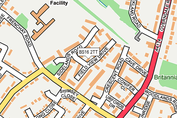 BS16 2TT map - OS OpenMap – Local (Ordnance Survey)