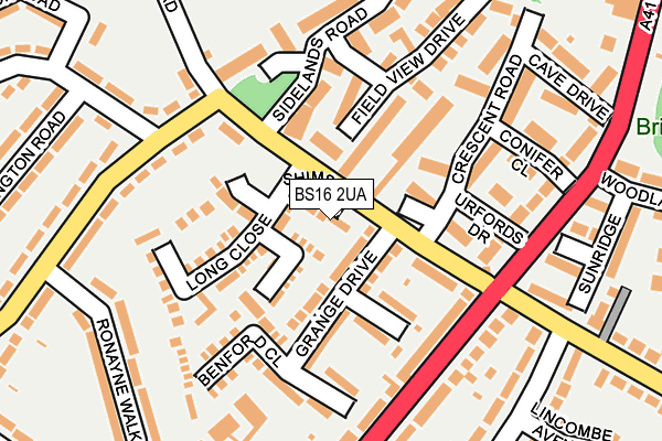 BS16 2UA map - OS OpenMap – Local (Ordnance Survey)