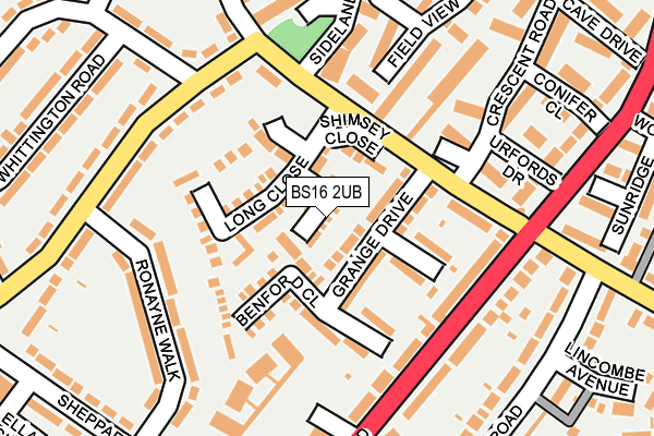 BS16 2UB map - OS OpenMap – Local (Ordnance Survey)