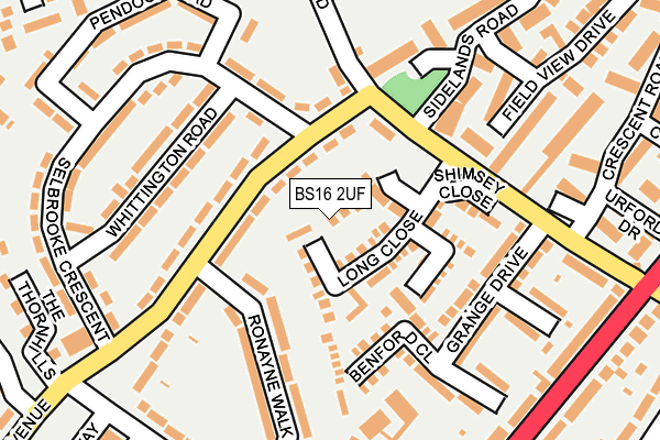 BS16 2UF map - OS OpenMap – Local (Ordnance Survey)