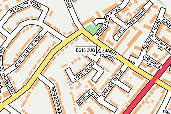 BS16 2UG map - OS OpenMap – Local (Ordnance Survey)
