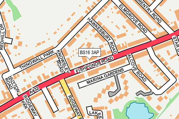 BS16 3AP map - OS OpenMap – Local (Ordnance Survey)