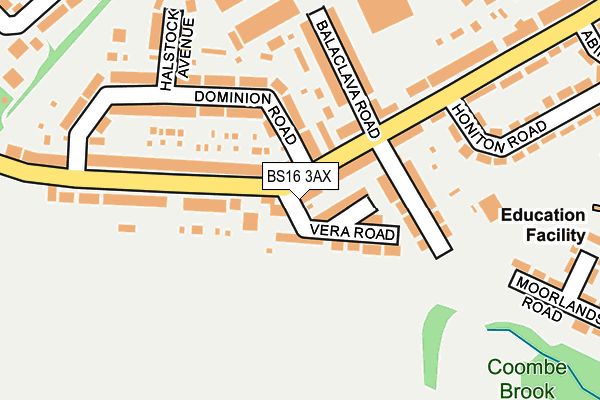 BS16 3AX map - OS OpenMap – Local (Ordnance Survey)