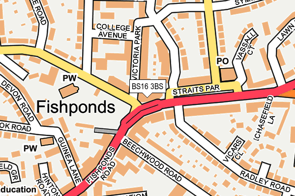BS16 3BS map - OS OpenMap – Local (Ordnance Survey)