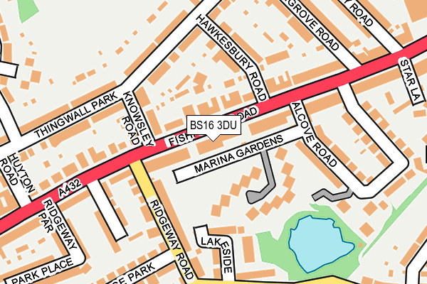 BS16 3DU map - OS OpenMap – Local (Ordnance Survey)