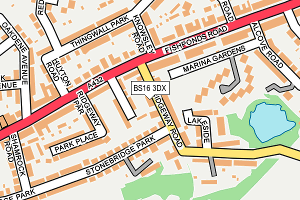 BS16 3DX map - OS OpenMap – Local (Ordnance Survey)