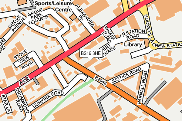BS16 3HE map - OS OpenMap – Local (Ordnance Survey)