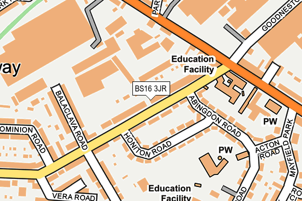 BS16 3JR map - OS OpenMap – Local (Ordnance Survey)