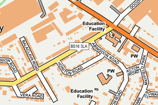 BS16 3LA map - OS OpenMap – Local (Ordnance Survey)