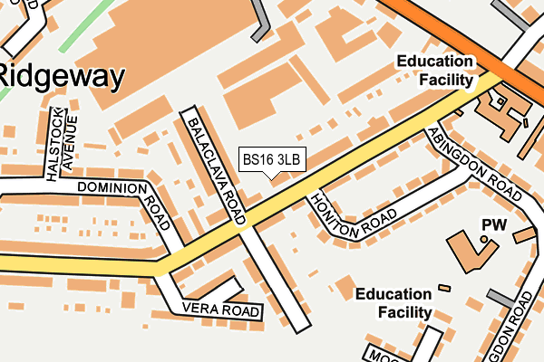 BS16 3LB map - OS OpenMap – Local (Ordnance Survey)