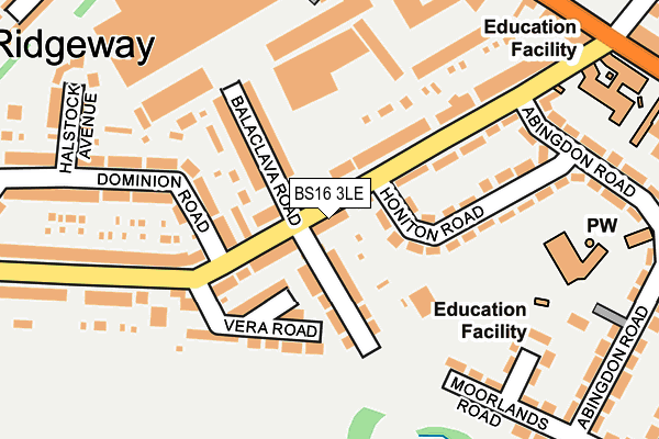 BS16 3LE map - OS OpenMap – Local (Ordnance Survey)