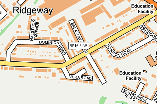 BS16 3LW map - OS OpenMap – Local (Ordnance Survey)