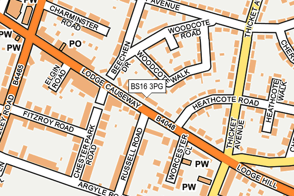 BS16 3PG map - OS OpenMap – Local (Ordnance Survey)