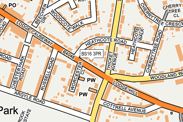 BS16 3PR map - OS OpenMap – Local (Ordnance Survey)