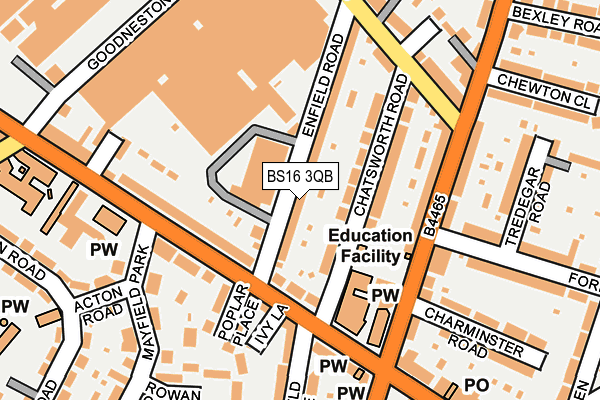 BS16 3QB map - OS OpenMap – Local (Ordnance Survey)