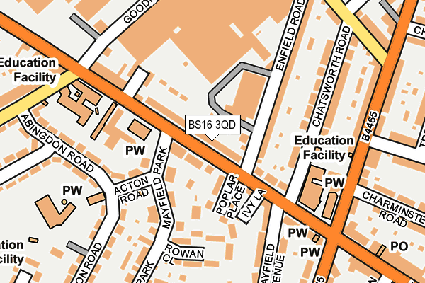 BS16 3QD map - OS OpenMap – Local (Ordnance Survey)
