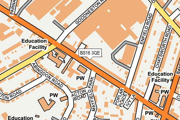 BS16 3QE map - OS OpenMap – Local (Ordnance Survey)