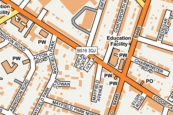 BS16 3QJ map - OS OpenMap – Local (Ordnance Survey)