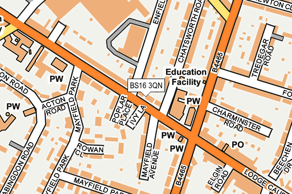 BS16 3QN map - OS OpenMap – Local (Ordnance Survey)