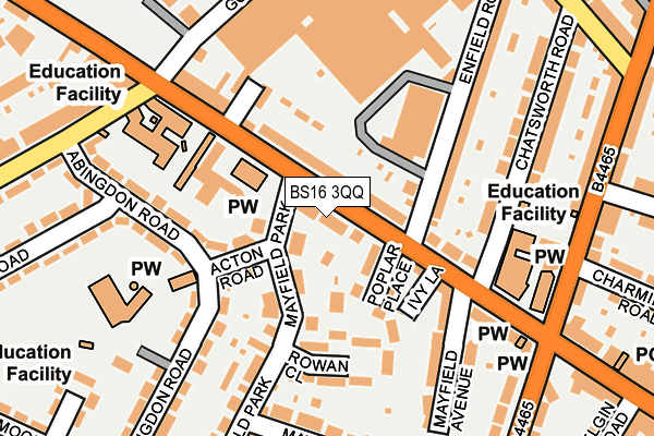 BS16 3QQ map - OS OpenMap – Local (Ordnance Survey)