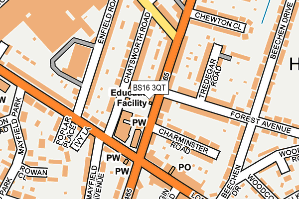 BS16 3QT map - OS OpenMap – Local (Ordnance Survey)