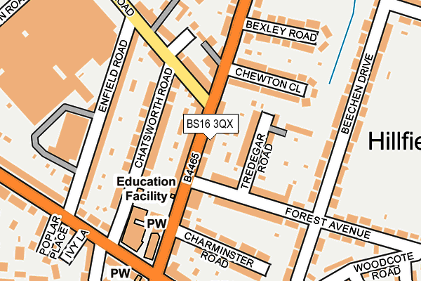 BS16 3QX map - OS OpenMap – Local (Ordnance Survey)