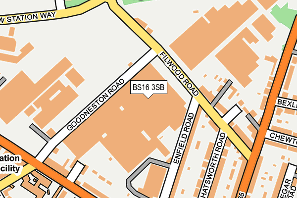 BS16 3SB map - OS OpenMap – Local (Ordnance Survey)
