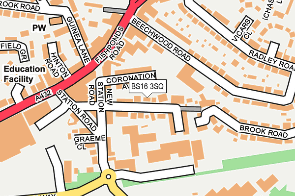 BS16 3SQ map - OS OpenMap – Local (Ordnance Survey)
