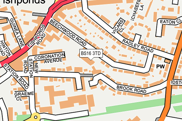 BS16 3TD map - OS OpenMap – Local (Ordnance Survey)