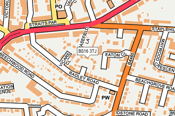 BS16 3TJ map - OS OpenMap – Local (Ordnance Survey)