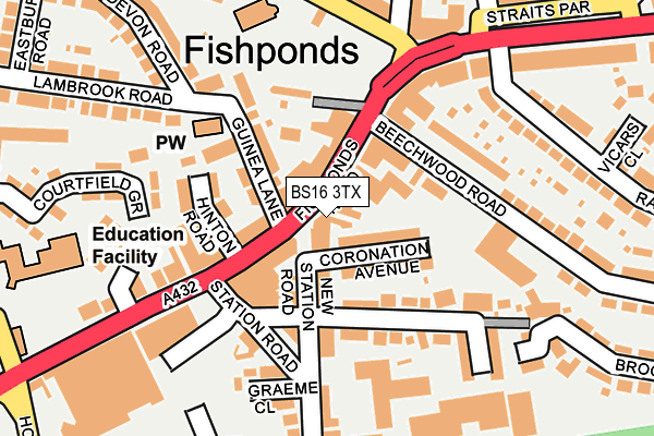 BS16 3TX map - OS OpenMap – Local (Ordnance Survey)