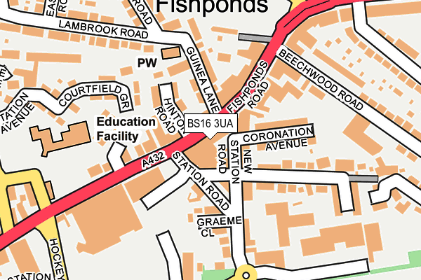 BS16 3UA map - OS OpenMap – Local (Ordnance Survey)