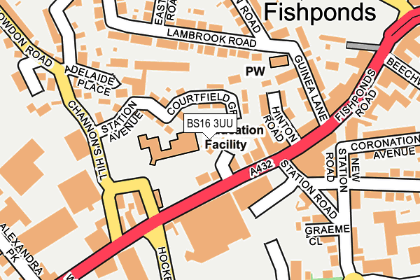 BS16 3UU map - OS OpenMap – Local (Ordnance Survey)
