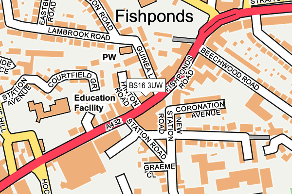 BS16 3UW map - OS OpenMap – Local (Ordnance Survey)