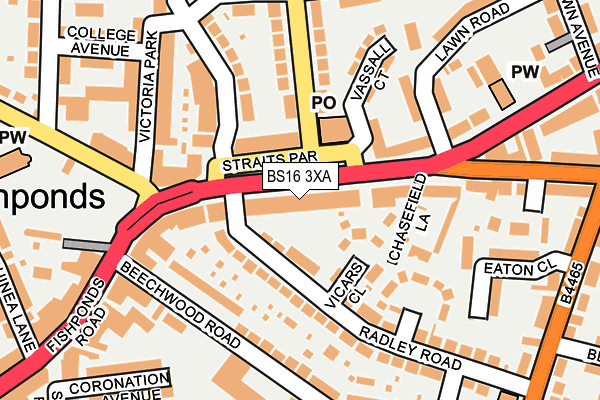 BS16 3XA map - OS OpenMap – Local (Ordnance Survey)