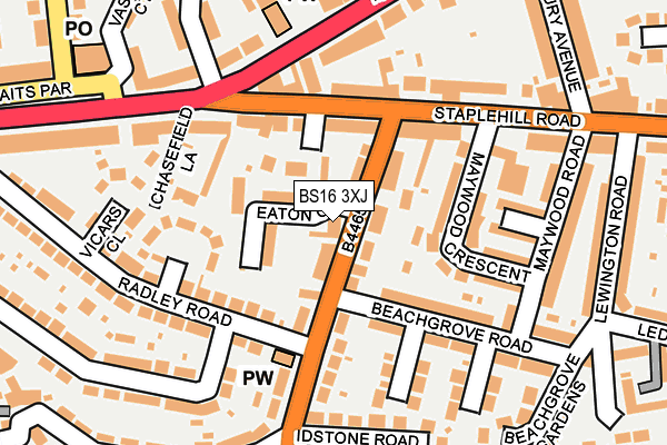 BS16 3XJ map - OS OpenMap – Local (Ordnance Survey)