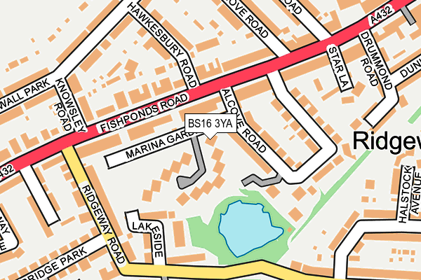 BS16 3YA map - OS OpenMap – Local (Ordnance Survey)