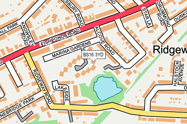 BS16 3YD map - OS OpenMap – Local (Ordnance Survey)