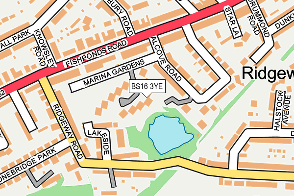 BS16 3YE map - OS OpenMap – Local (Ordnance Survey)