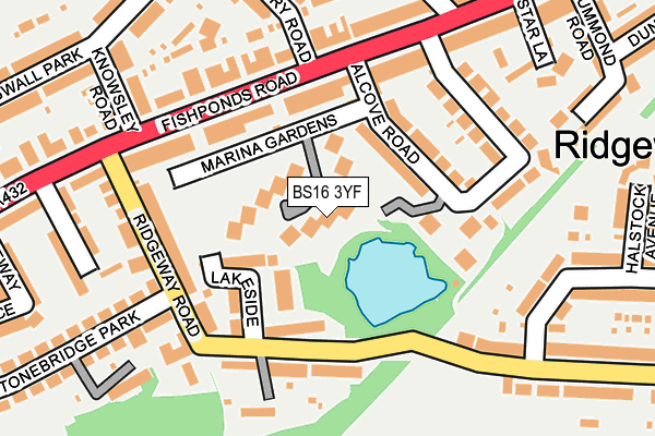 BS16 3YF map - OS OpenMap – Local (Ordnance Survey)