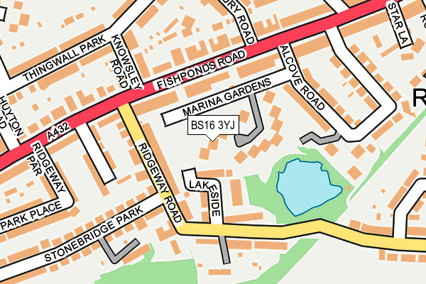 BS16 3YJ map - OS OpenMap – Local (Ordnance Survey)