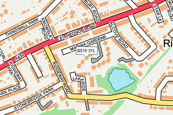 BS16 3YL map - OS OpenMap – Local (Ordnance Survey)