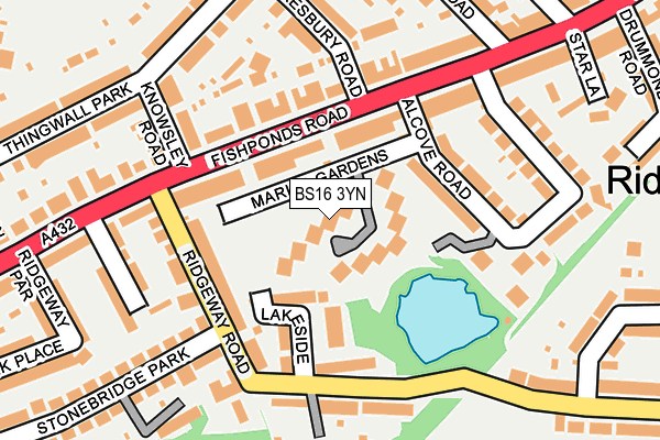 BS16 3YN map - OS OpenMap – Local (Ordnance Survey)