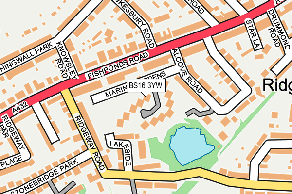 BS16 3YW map - OS OpenMap – Local (Ordnance Survey)