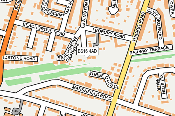 BS16 4AD map - OS OpenMap – Local (Ordnance Survey)