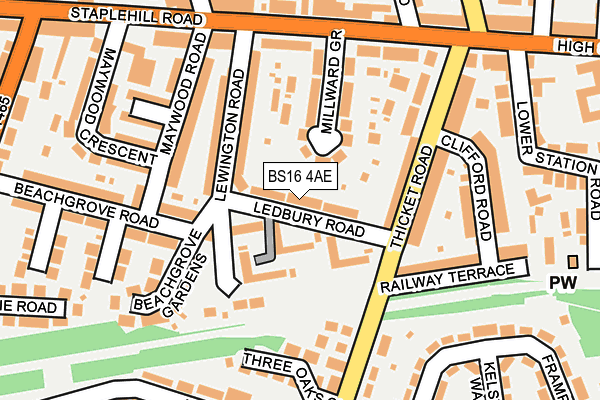 BS16 4AE map - OS OpenMap – Local (Ordnance Survey)