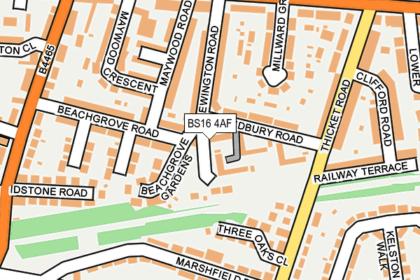 BS16 4AF map - OS OpenMap – Local (Ordnance Survey)