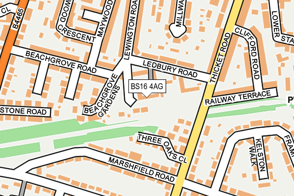 BS16 4AG map - OS OpenMap – Local (Ordnance Survey)